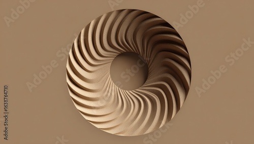 Beige circular design with inward spiral