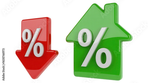 Real estate market trends show rising and falling interest rates, offering insights into mortgage rates and housing affordability with dynamic financial indicators