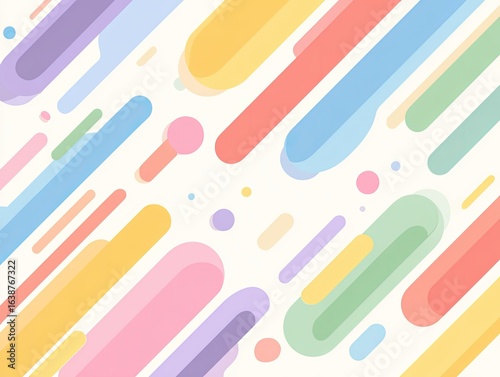Abstract background with diagonal lines and shapes in pastel colors