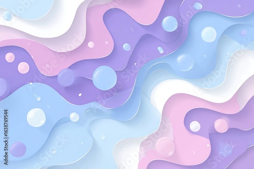 Abstract layered design with pastel colors and circles