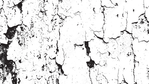 Monochrome Distressed Peeling Paint Texture Grunge Overlay Background Vector Abstract