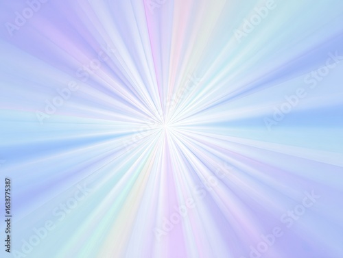 Pastel radial burst, soft light rays converge on a central point