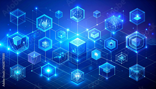 Futuristic Polygon Tech Icons