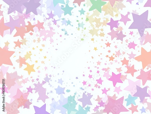 Pastel stars radiating outward on white