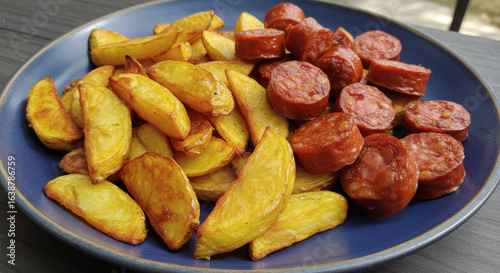 Traditional Ecuadorian Salchipapas – Authentic Street Food from the Andes, Editorial Food Photography