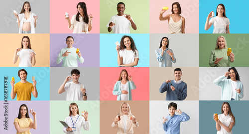 Collage of many people with...
