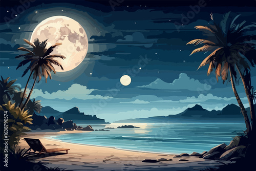 Anime landscape background vector .