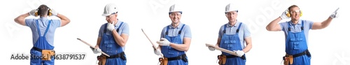 Set of mature carpenter on ...