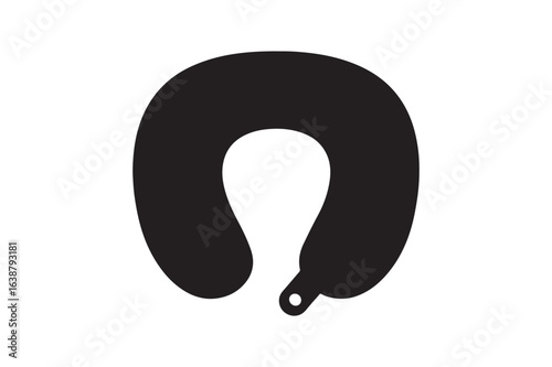 Maternity nursing pillow silhouette vector art illustration on white background