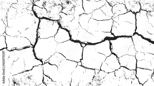 Abstract background of grunge white, black damaged rusty crack and scratch wall texture design. gray Sketch crack texture. Ground cracks, breaks on land surface from earthquake. old wall background 