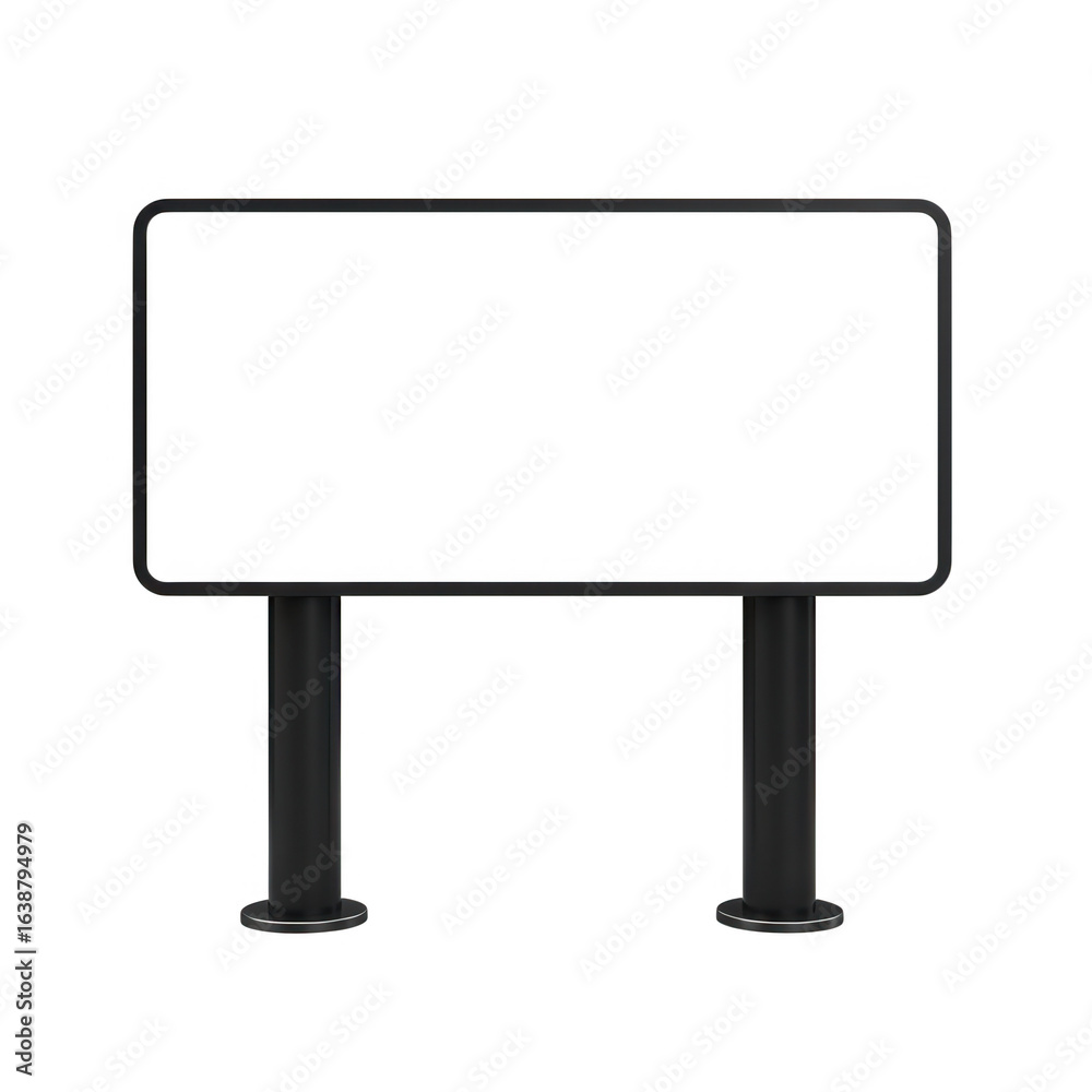 Black billboard structure for advertisements isolated on transparent background Black billboard structure for advertisements isolated on transparent background