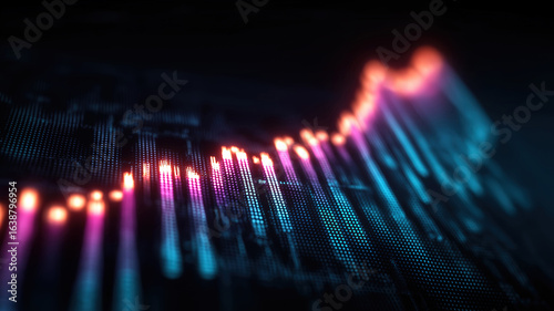 Wallpaper Mural Technology driven financial growth graph with neon blue and purple glowing lines highlighting Torontodigital.ca