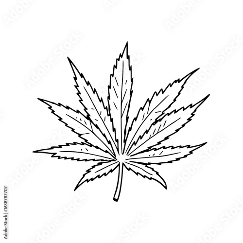 marijuana leaf outline drawing