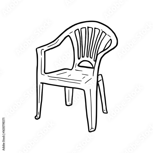 plastic garden chair vector illustration