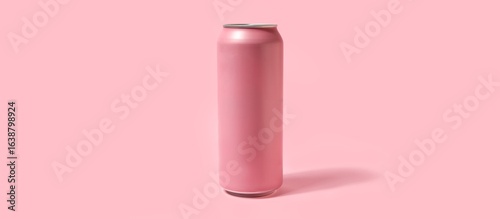 Can of soda on pink backgro...