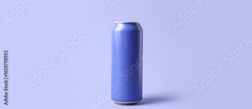 Can of soda on lilac backgr...