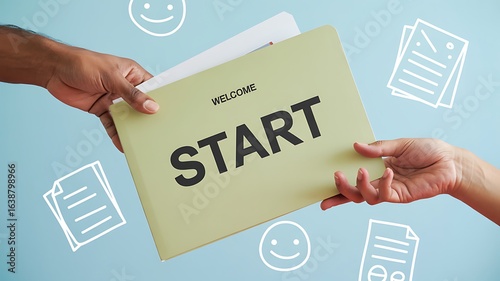 Human resources manager using an innovative virtual interface for talent acquisition, analyzing digital profiles and assessing candidates for a job.