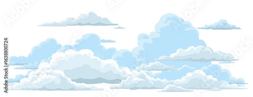 Light blue clouds against a white background