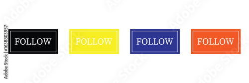 Instagram follow button element transparent background file format PNG gradient  .Vector illustration . in eps 10.