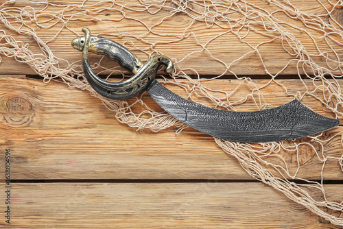 Pirate sword with net on br...