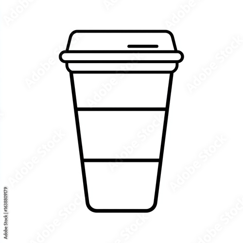 Simple outline of a disposable coffee cup