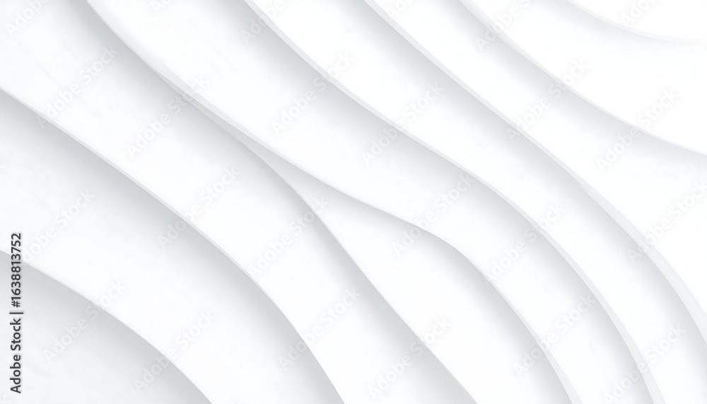 Abstract white undulating curves, creating a flowing, three-dimensional effect