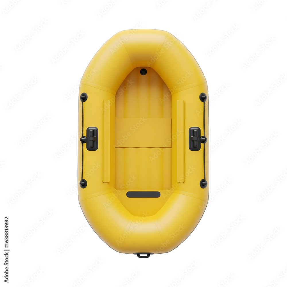 Fototapeta premium Top view of rubber boat Isolated on transparent background.