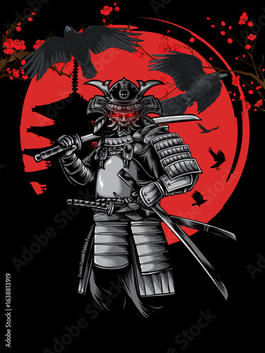 Ilustration vector of samurai warrior