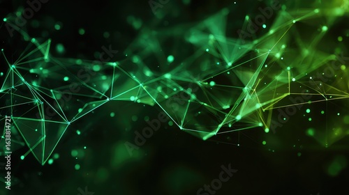 Dynamic green network connection abstract background perfect for technology, data, and futuristic concepts, ideal for digital transformation