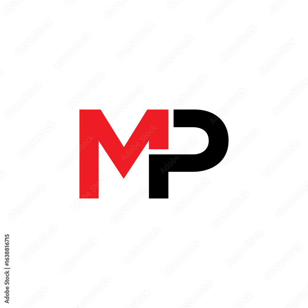 Initials Letters MP Logo Design Initials Letters MP Logo Design