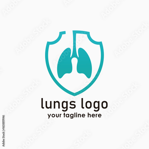 lungs care logo concept, health clinic icon design, medical industry logos