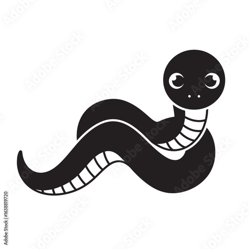 silhouette image of a snake with a transparent background