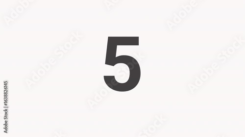 10 second countdown timer animation from 10 seconds to 0 second with white background, 4K video