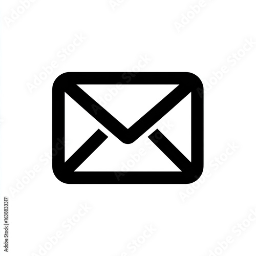 Simple black outline of an email envelope icon