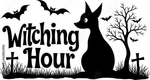 wItching Hour Halloween Quote Typography