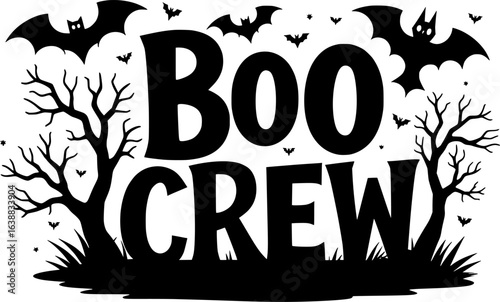 Boo Crew Halloween Quote Typography