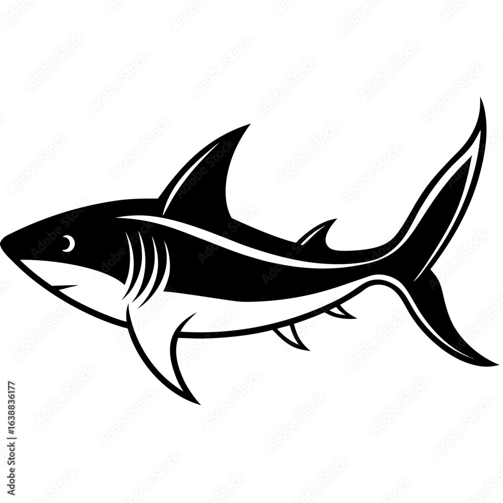Shark Logo Icon Modern Black Vector for Esports, Branding, and Ocean Themes Shark Logo Icon Modern Black Vector for Esports, Branding, and Ocean Themes