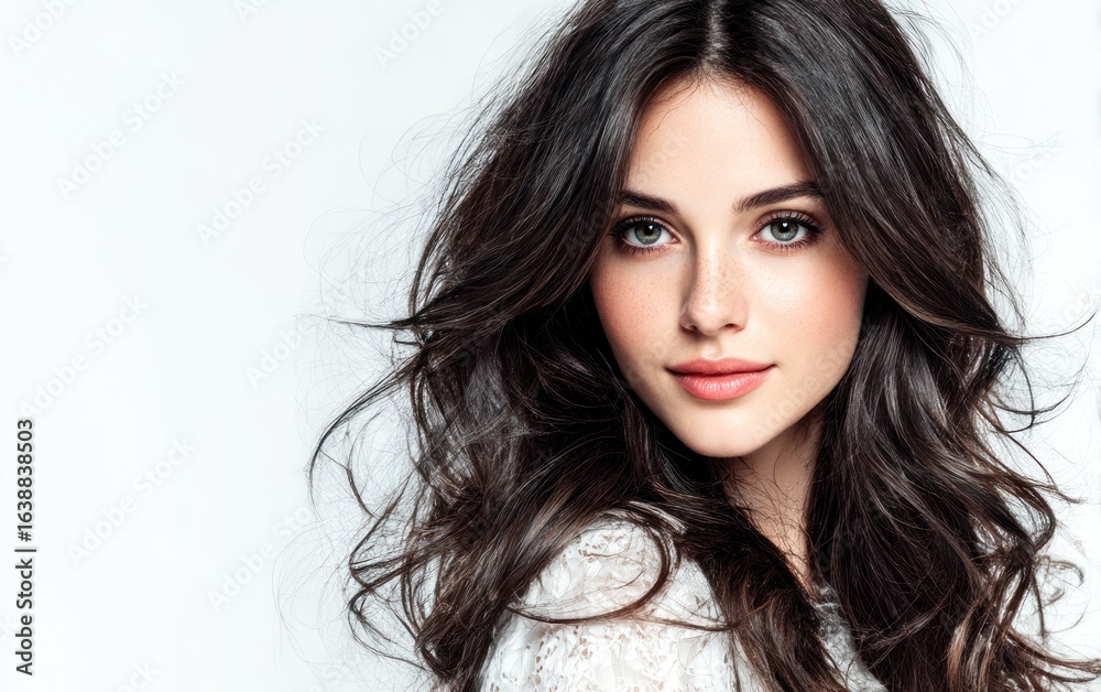 Fototapeta premium Woman with long dark hair (1)