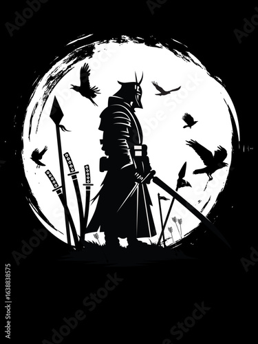 silhouette of a man with a sword