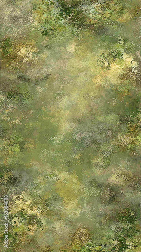 Abstract green and gold textured background with soft, blended hues ideal for design use