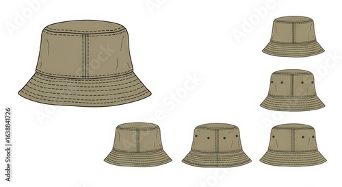 Stylish Fisherman Fashion: Cotton Bucket Cap and Denim Clothing with Rimmed Accessories for a Trendy Fishing Adventure