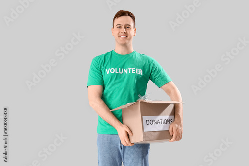 Male volunteer with donatio...