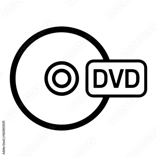 Black disc with dvd label optical media digital storage