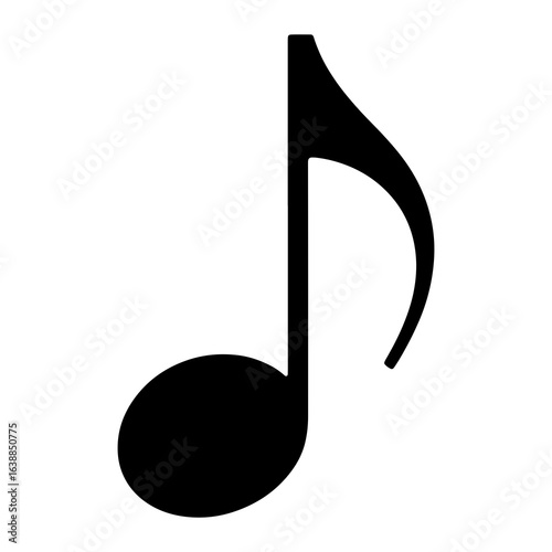 Black eighth note on white music