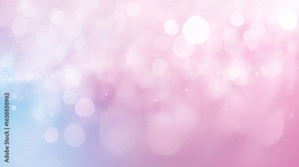 Fototapeta premium Blurred background featuring a soft gradient of pink, purple, blue, and orange, forming a seamless abstract pattern ideal for banners or wallpapers with vibrant yet gentle color transitions.