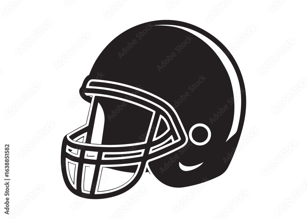 Naklejka premium Silhouette of American Football Helmet Vector Sports Equipment Icon.