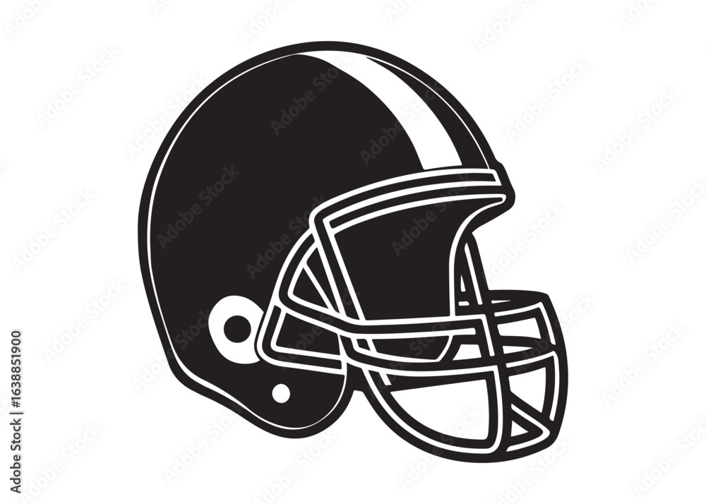 Fototapeta premium Silhouette of American Football Helmet.