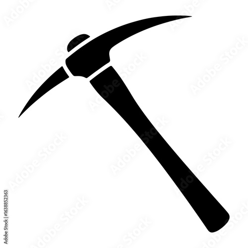 Black pickaxe tool white digging