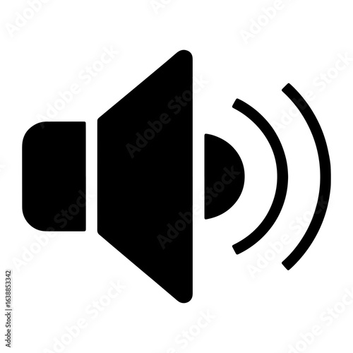 Black speaker icon with sound waves audio volume
