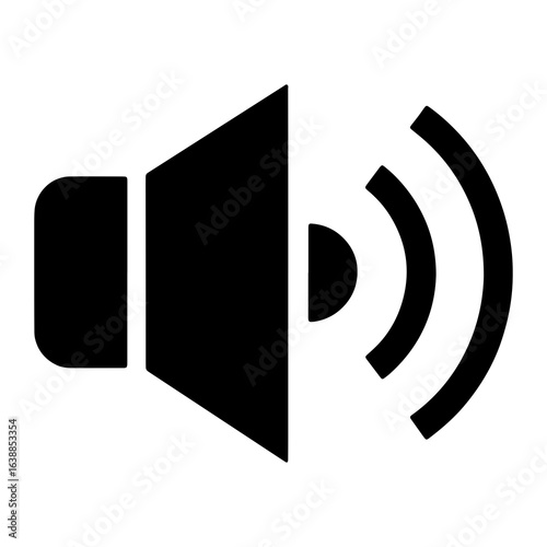 Black speaker icon with sound waves audio volume